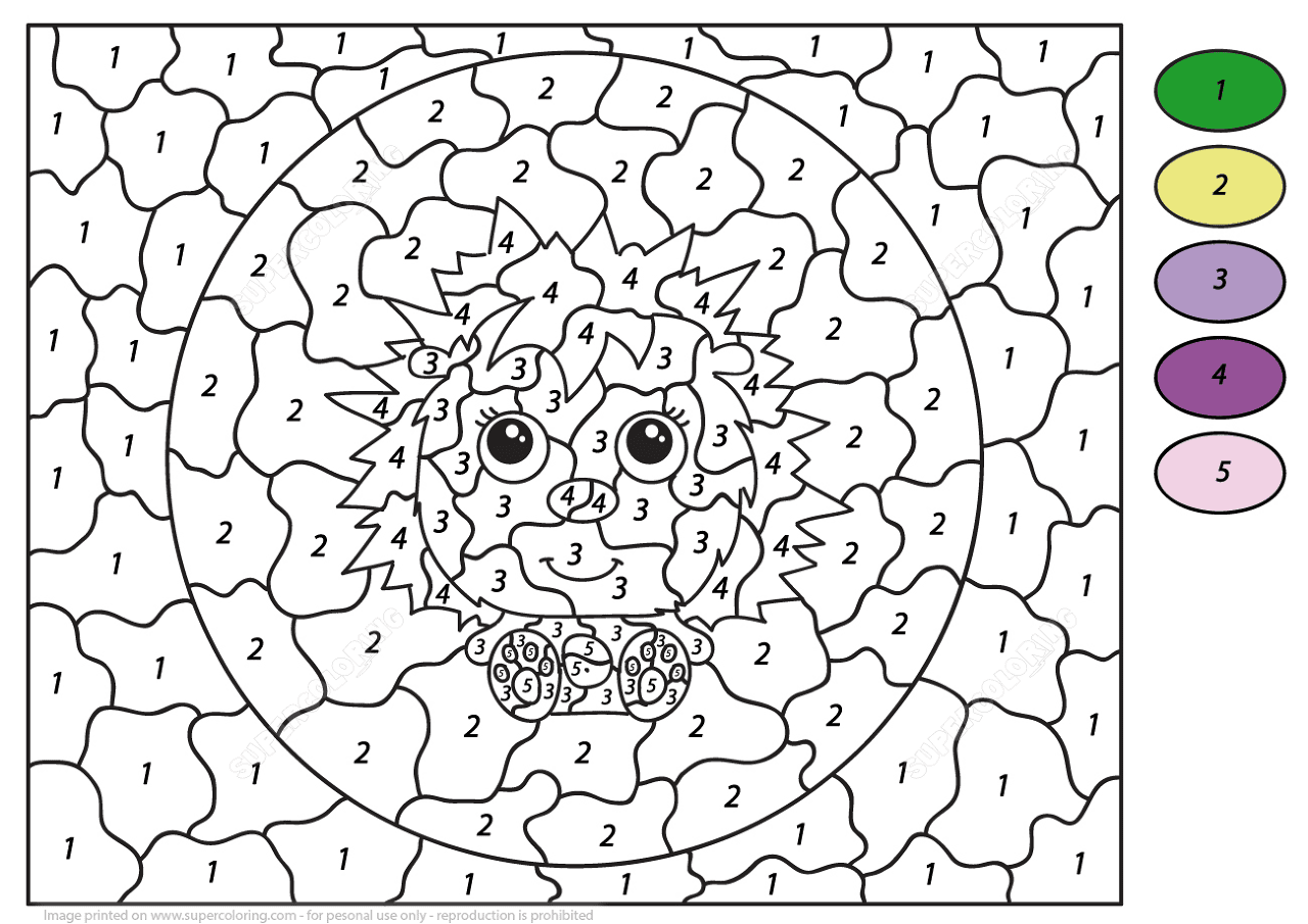 Desenho de Ouriço para colorir e imprimir: número 40