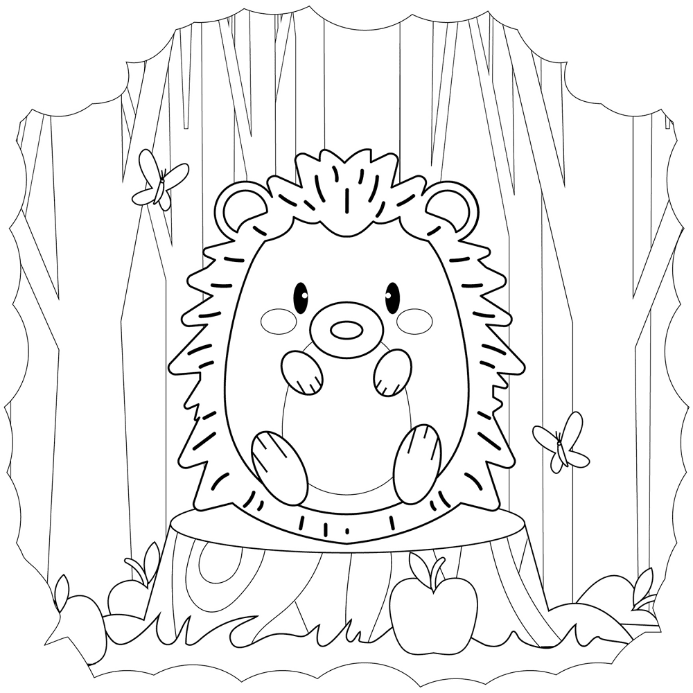 Desenho de Ouriço para colorir e imprimir: número 48