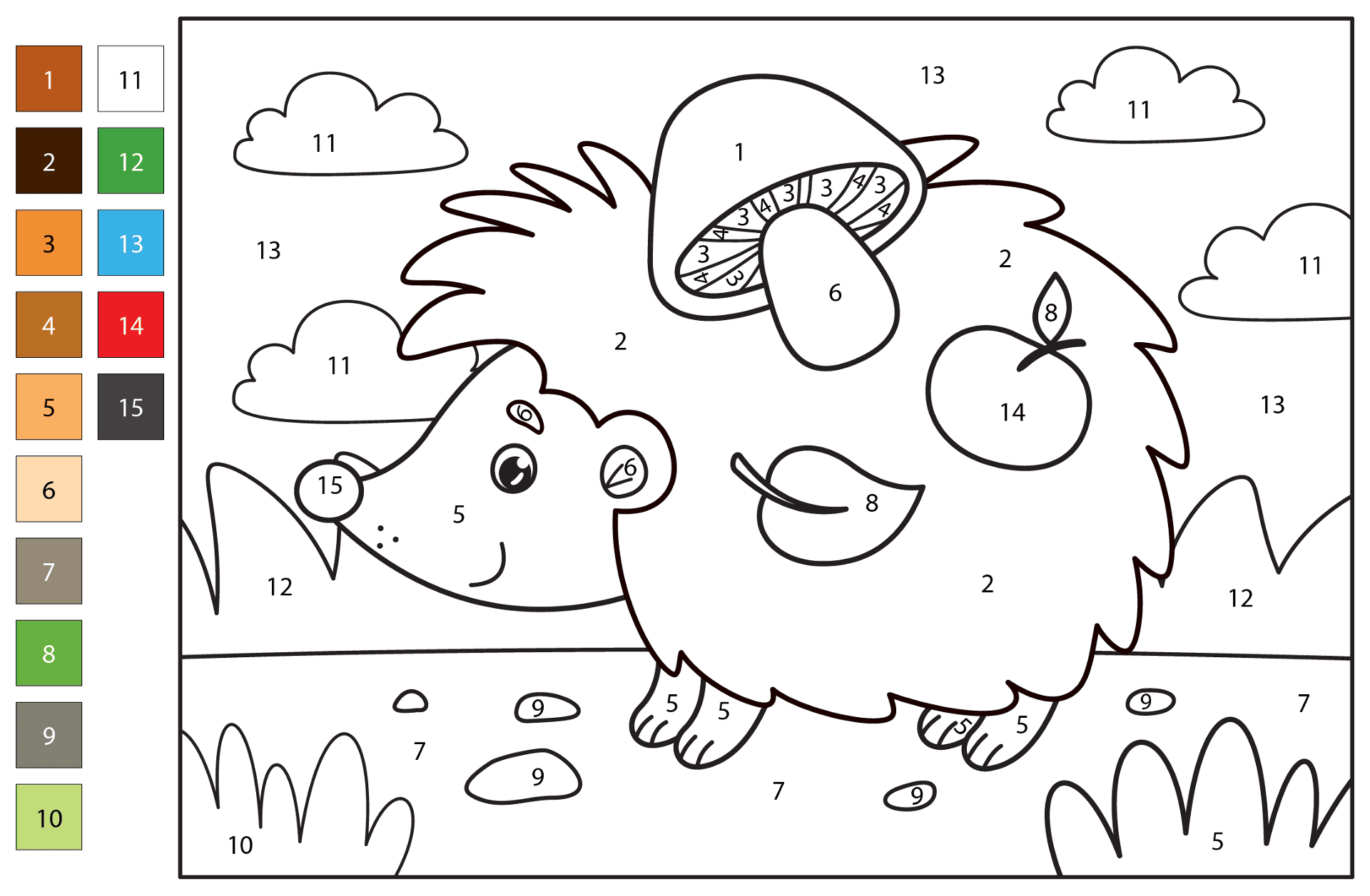 Desenho de Ouriço para colorir
