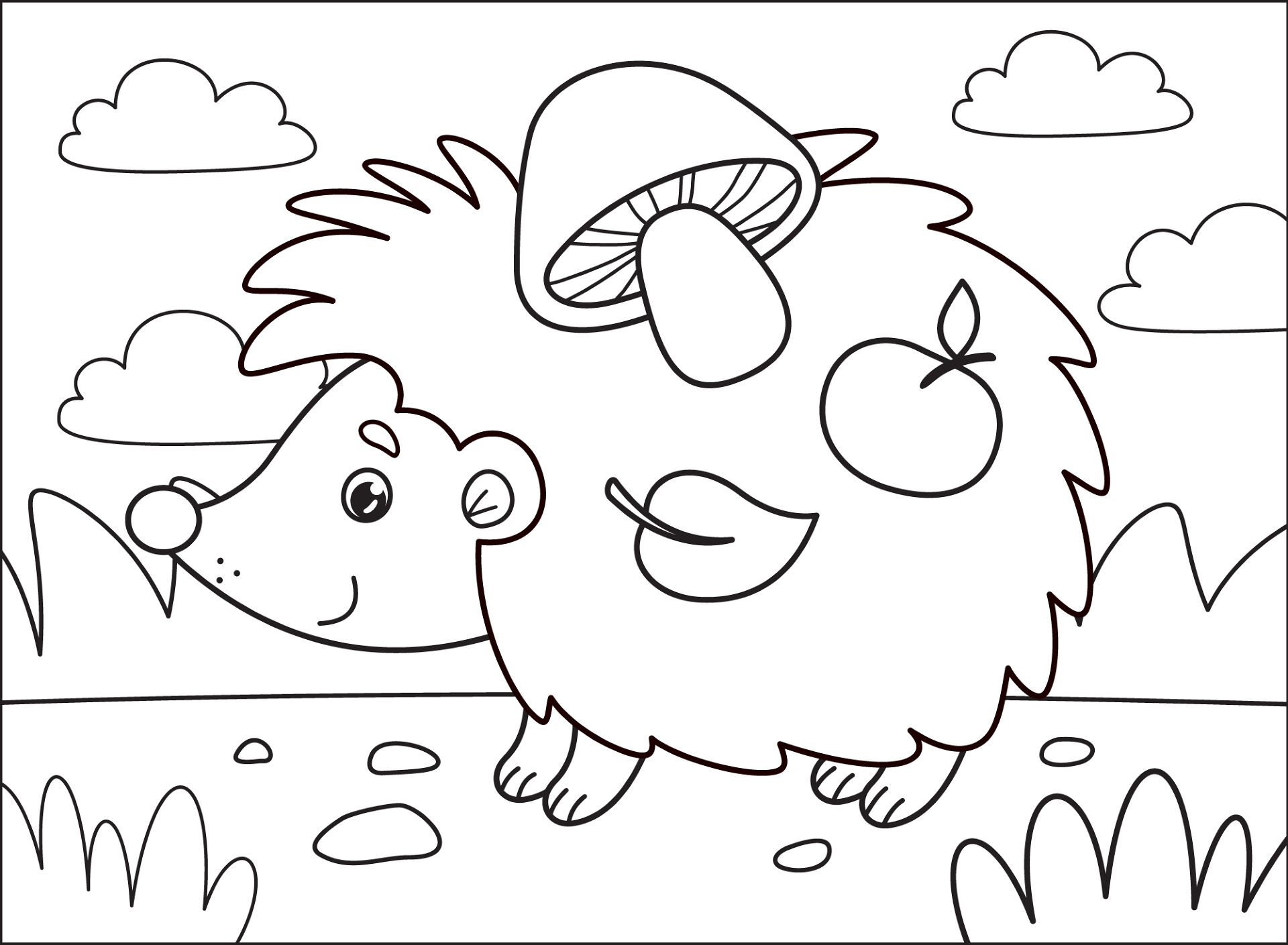 Desenho de Ouriço para colorir
