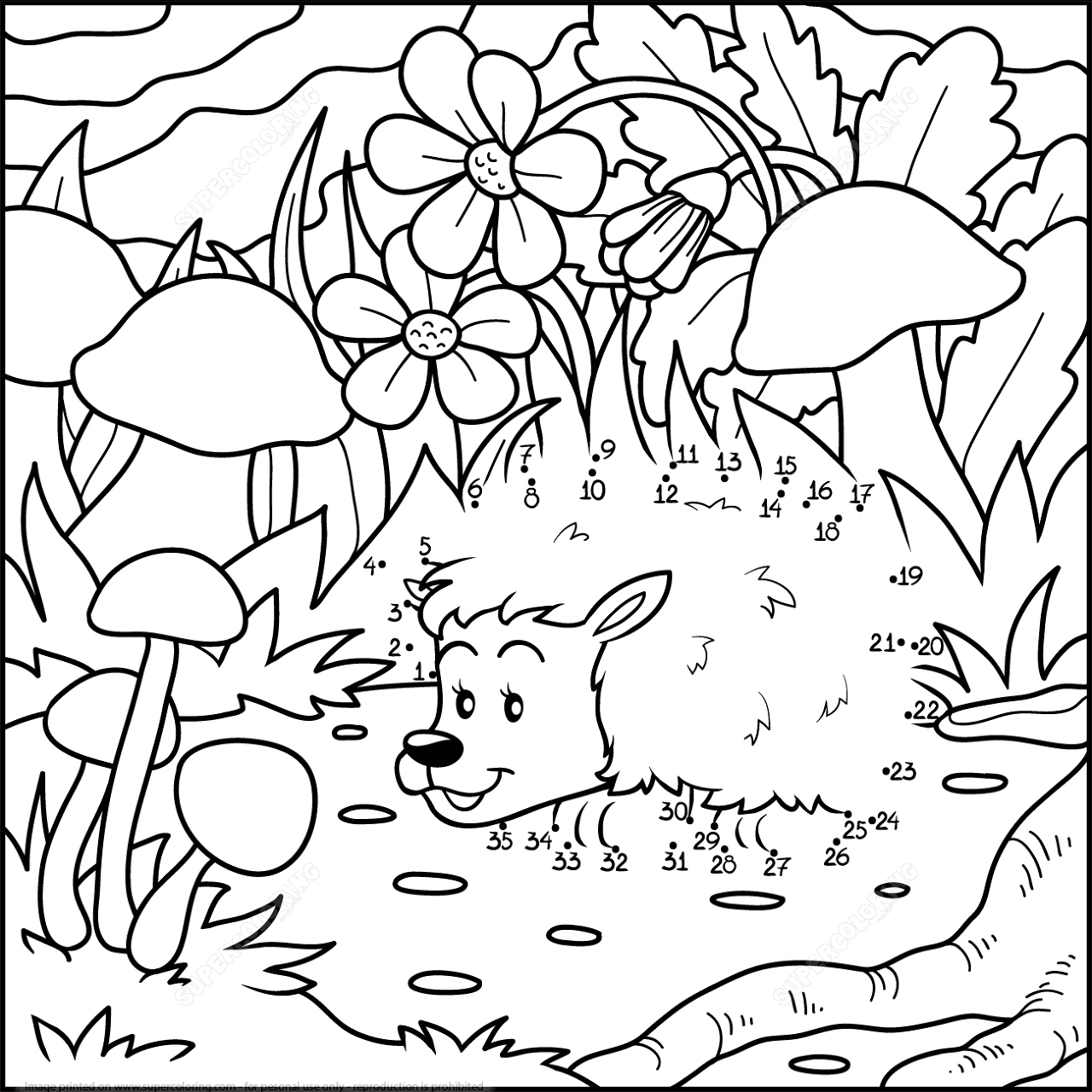 Desenho de Ouriço para colorir