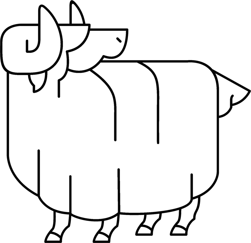 Desenho de Ovelhas para colorir e imprimir: número 6