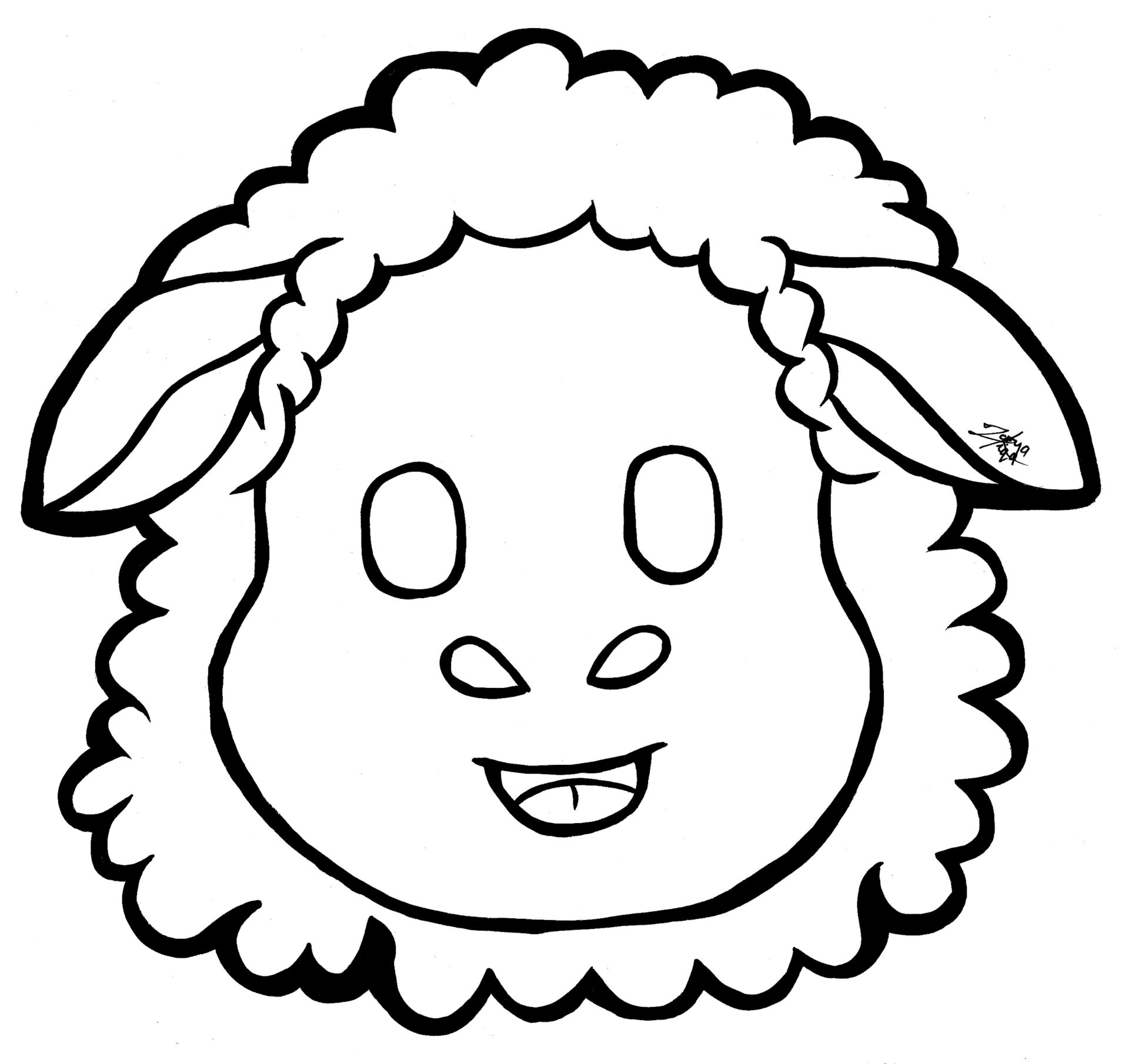Desenho de Ovelhas para colorir e imprimir: número 7