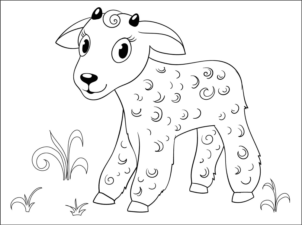 Desenho de Ovelhas para colorir e imprimir: número 9