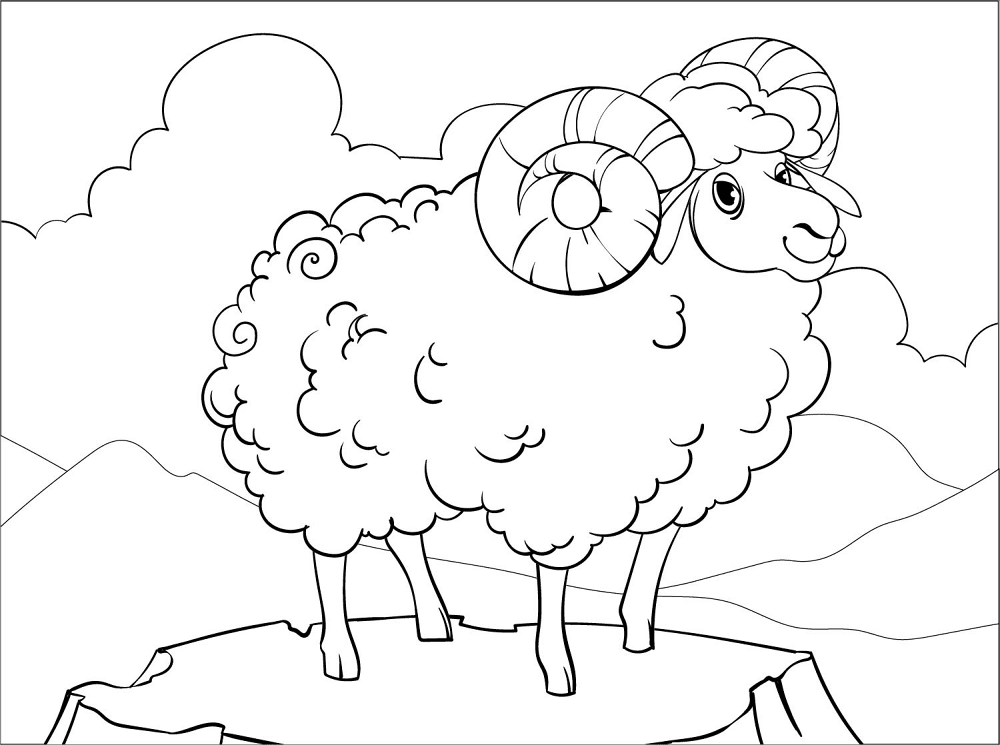 Desenho de Ovelhas para colorir e imprimir: número 10
