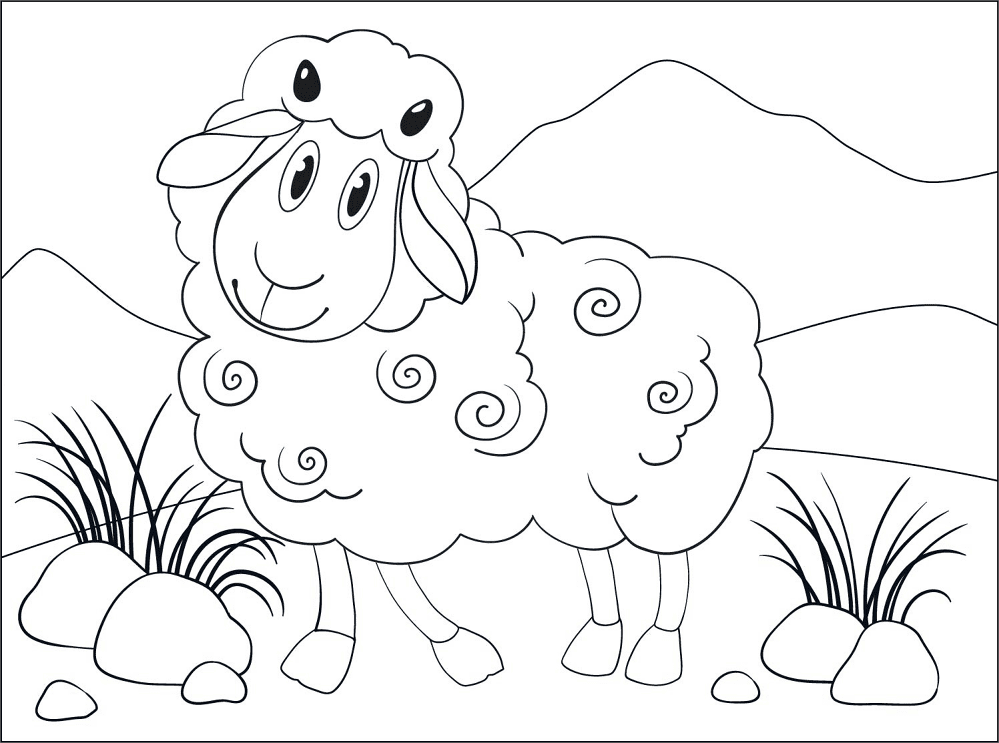 Desenho de Ovelhas para colorir e imprimir: número 11