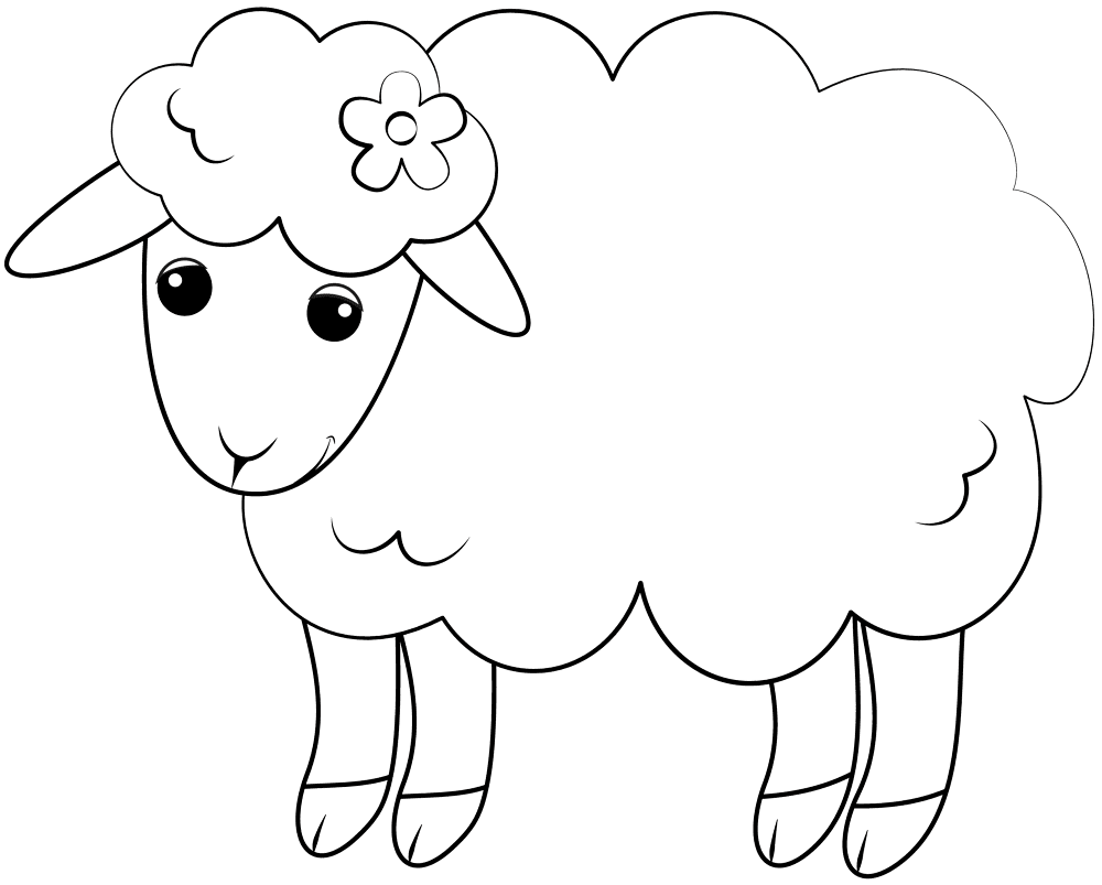 Desenho de Ovelhas para colorir e imprimir: número 12