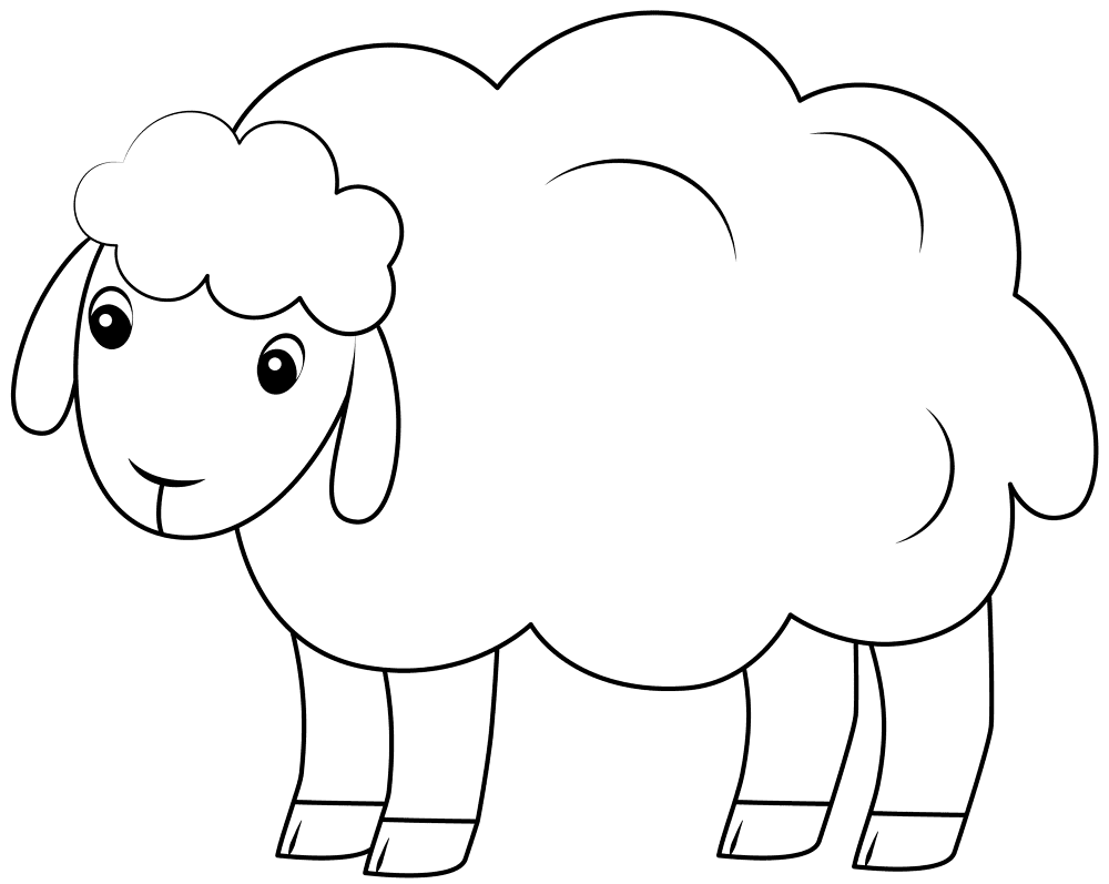 Desenho de Ovelhas para colorir e imprimir: número 13