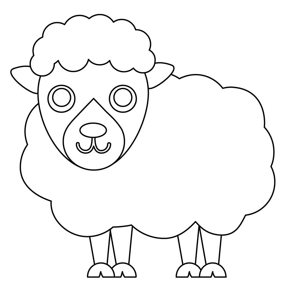 Desenho de Ovelhas para colorir e imprimir: número 17