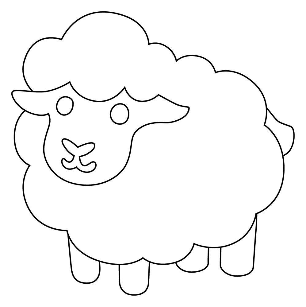 Desenho de Ovelhas para colorir e imprimir: número 18