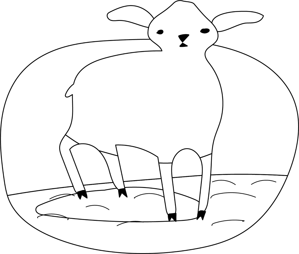 Desenho de Ovelhas para colorir e imprimir: número 19