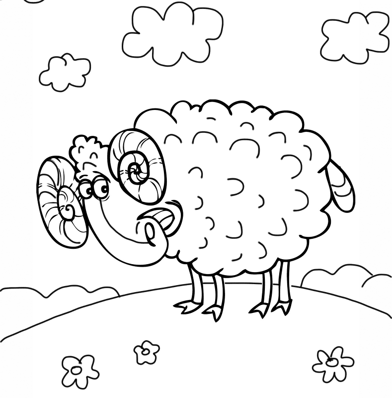 Desenho de Ovelhas para colorir e imprimir: número 25