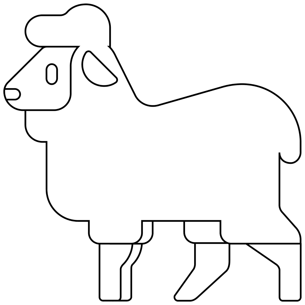 Desenho de Ovelhas para colorir e imprimir: número 32