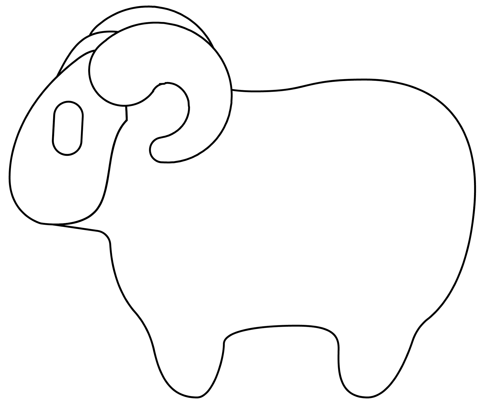 Desenho de Ovelhas para colorir e imprimir: número 35