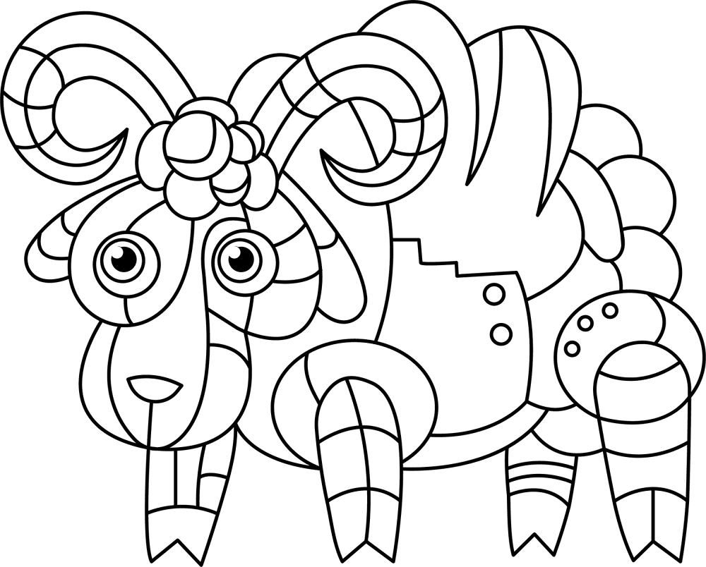 Desenho de Ovelhas para colorir e imprimir: número 40