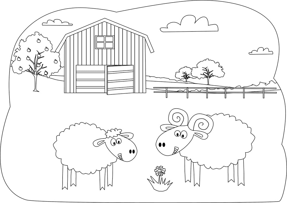 Desenho de Ovelhas para colorir e imprimir: número 41