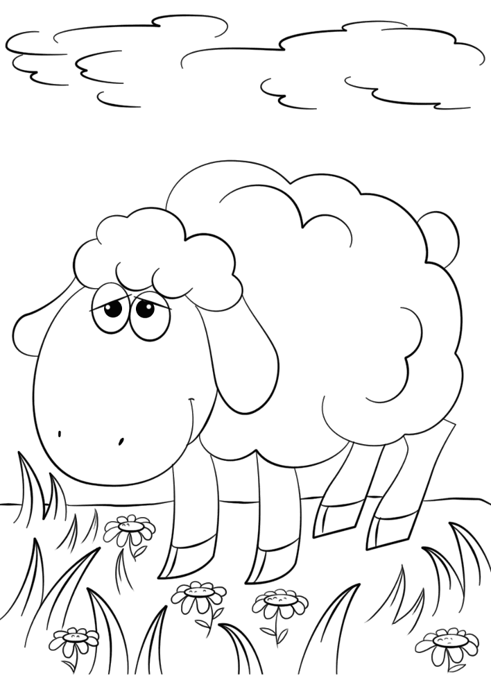 Desenho de Ovelhas para colorir e imprimir: número 46
