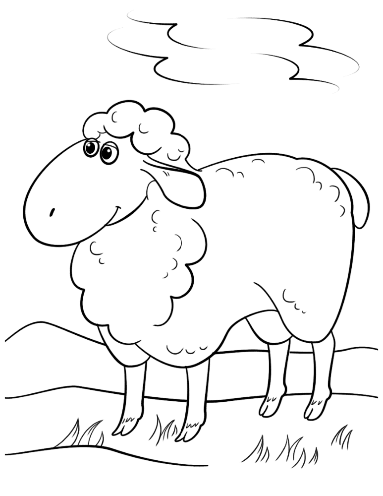 Desenho de Ovelhas para colorir e imprimir: número 47