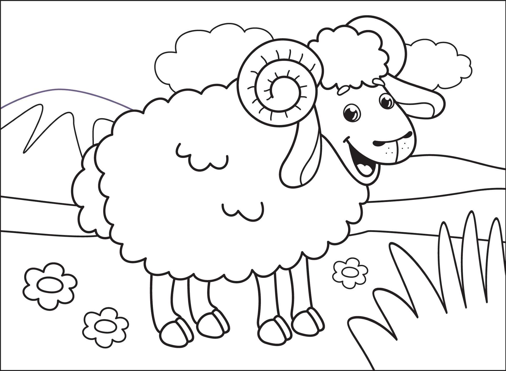 Desenho de Ovelhas para colorir