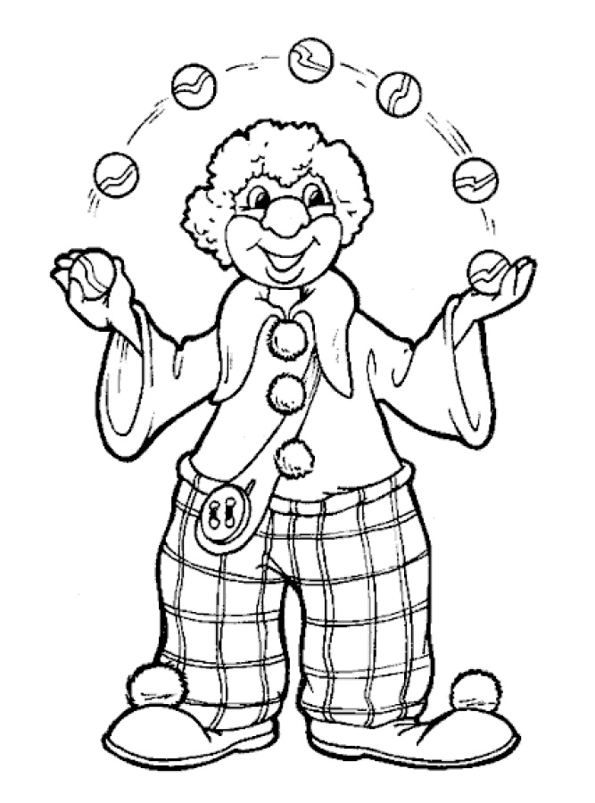 Desenho de Palhaco para colorir e imprimir: número 4