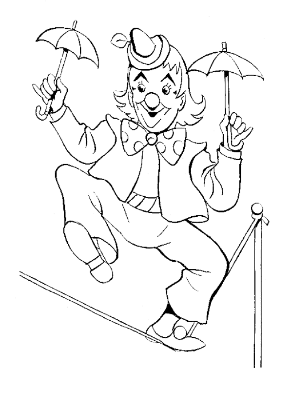 Desenho de Palhaco para colorir e imprimir: número 5