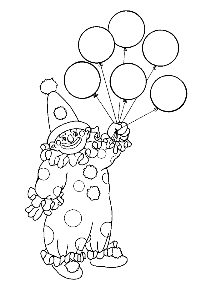 Desenho de Palhaco para colorir e imprimir: número 7