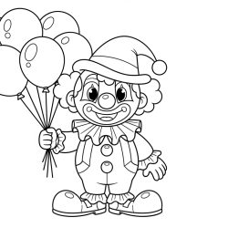 Desenho de Palhaco para colorir e imprimir: número 17