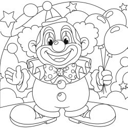 Desenho de Palhaco para colorir e imprimir: número 18