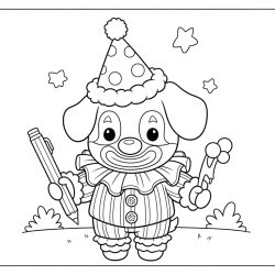 Desenho de Palhaco para colorir e imprimir: número 22