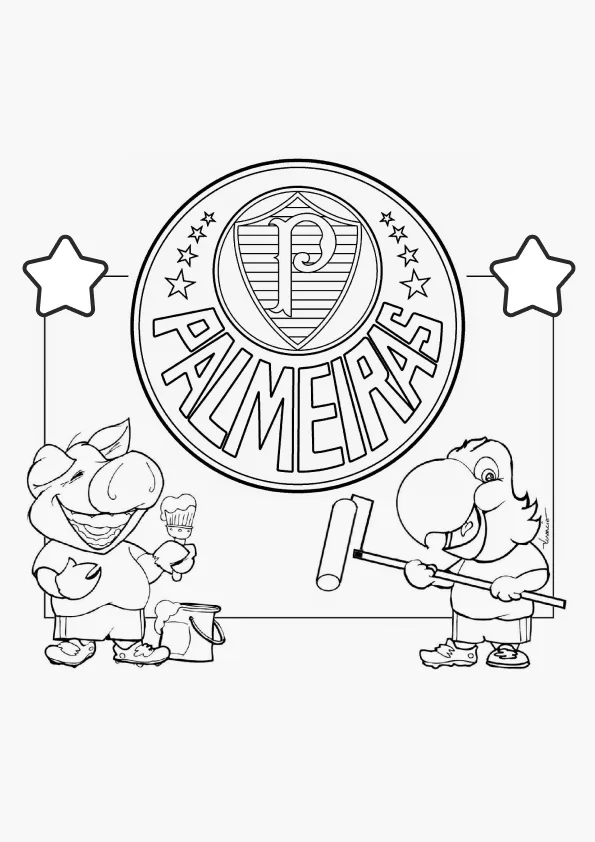 Desenho de Palmeiras para colorir e imprimir: número 8