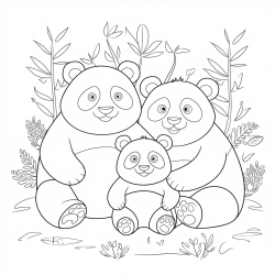 Desenho de Panda para colorir e imprimir: número 5
