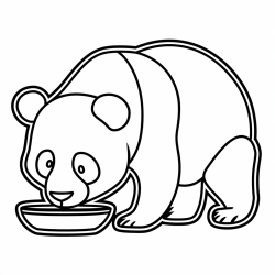 Desenho de Panda para colorir e imprimir: número 6