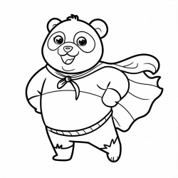 Desenho de Panda para colorir e imprimir: número 9