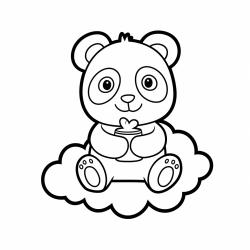 Desenho de Panda para colorir e imprimir: número 12