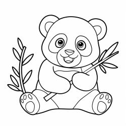 Desenho de Panda para colorir e imprimir: número 13