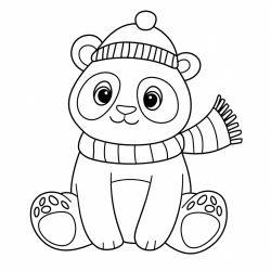 Desenho de Panda para colorir e imprimir: número 14