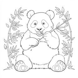 Desenho de Panda para colorir e imprimir: número 15