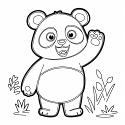 Desenho de Panda para colorir e imprimir: número 16