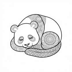 Desenho de Panda para colorir e imprimir: número 17