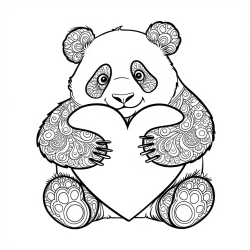 Desenho de Panda para colorir e imprimir: número 19