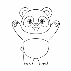Desenho de Panda para colorir e imprimir: número 20