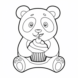 Desenho de Panda para colorir e imprimir: número 21