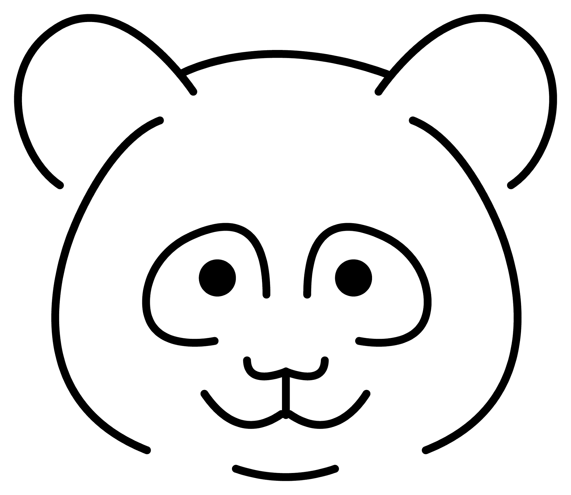 Desenho de Panda Gigante para colorir e imprimir: número 3