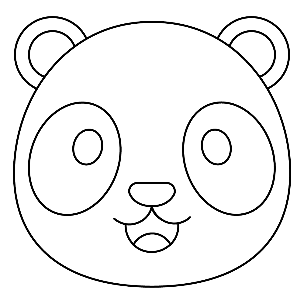Desenho de Panda Gigante para colorir e imprimir: número 4