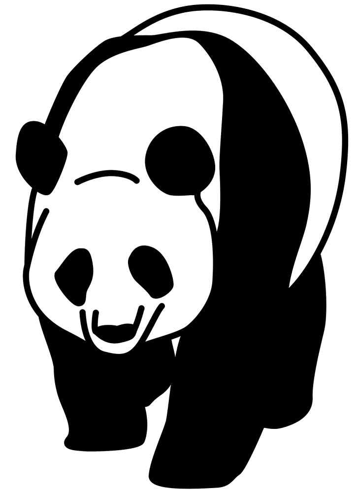 Desenho de Panda Gigante para colorir e imprimir: número 7