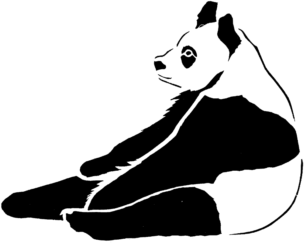 Desenho de Panda Gigante para colorir e imprimir: número 9