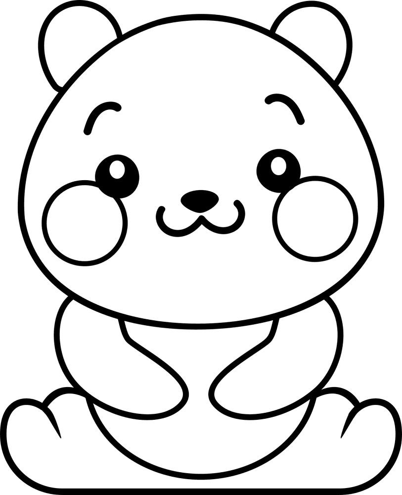 Desenho de Panda Gigante para colorir e imprimir: número 23