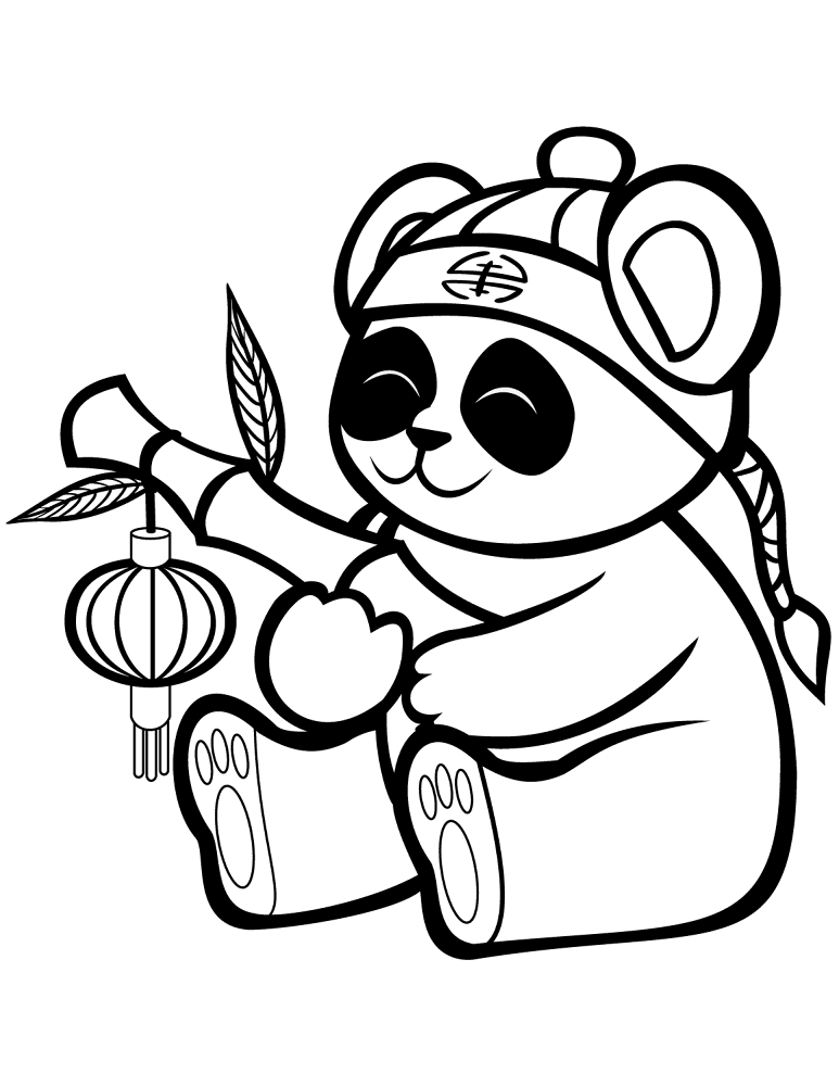 Desenho de Panda Gigante para colorir e imprimir: número 27