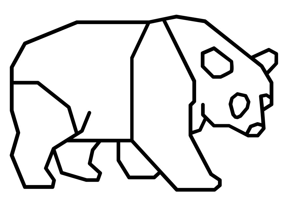 Desenho de Panda Gigante para colorir e imprimir: número 34
