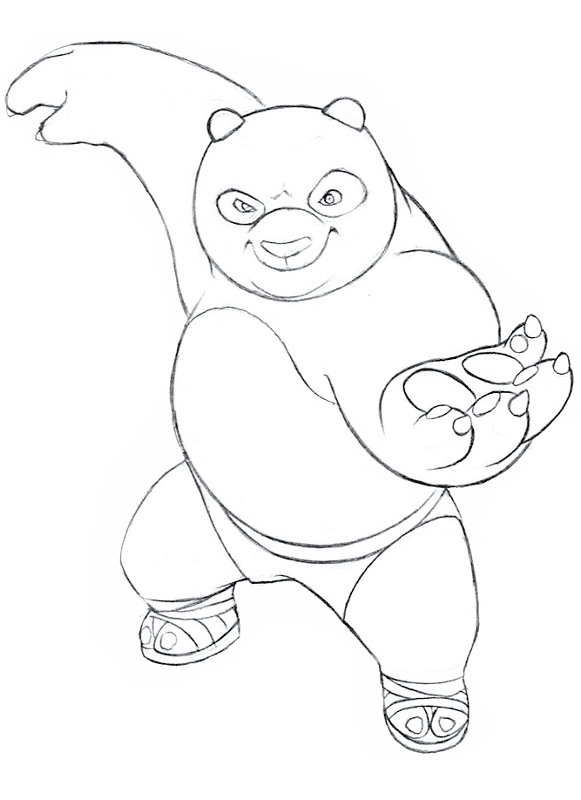 Desenho de Panda Gigante para colorir e imprimir: número 37